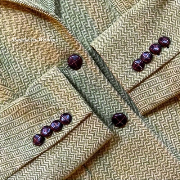 J.Crew sage green herringbone wool Hack ing jacket shop@iamwarrior - Picture 14 of 16